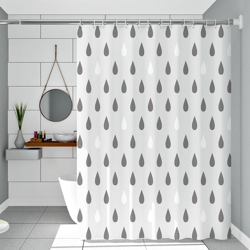 Modern Raindrop Pattern Shower Curtain Bowlift