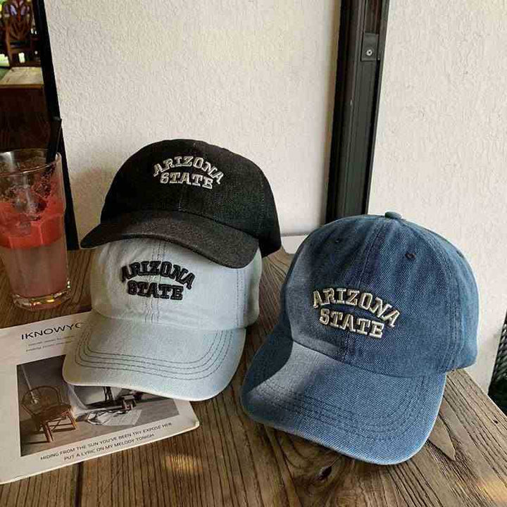 Unisex Vintage-Inspired Embroidered Denim Cap Bowlift