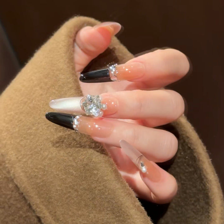 Premium Rhinestone-Embellished Press-On Nail Extensions Bowlift