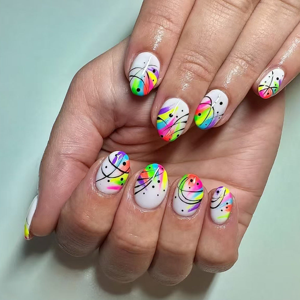 Artistic Abstract Pattern Press-On Nails Bowlift