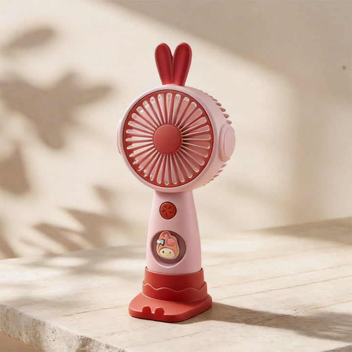 Cute Bunny-Themed Mini Handheld Fan Bowlift
