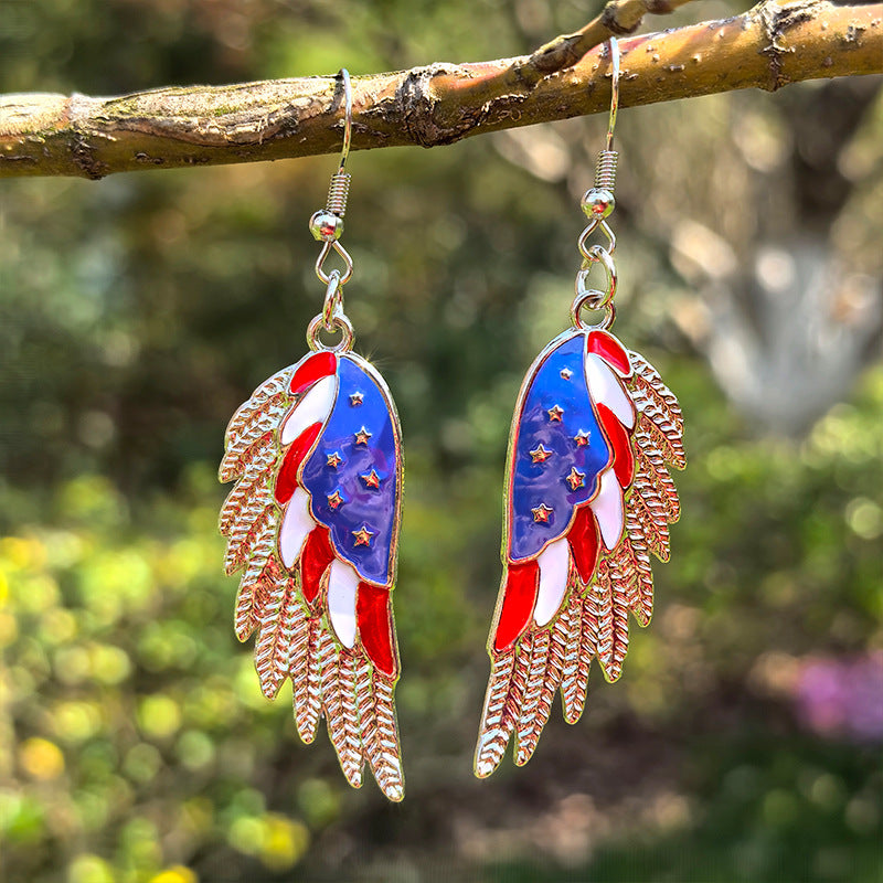 Women's hanging star earrings with enamel and crystal embellishments Bowlift