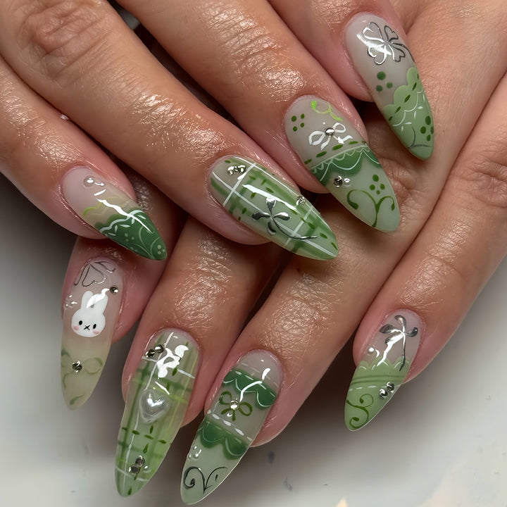 Decorative 3D Themed Press-On Nails Bowlift