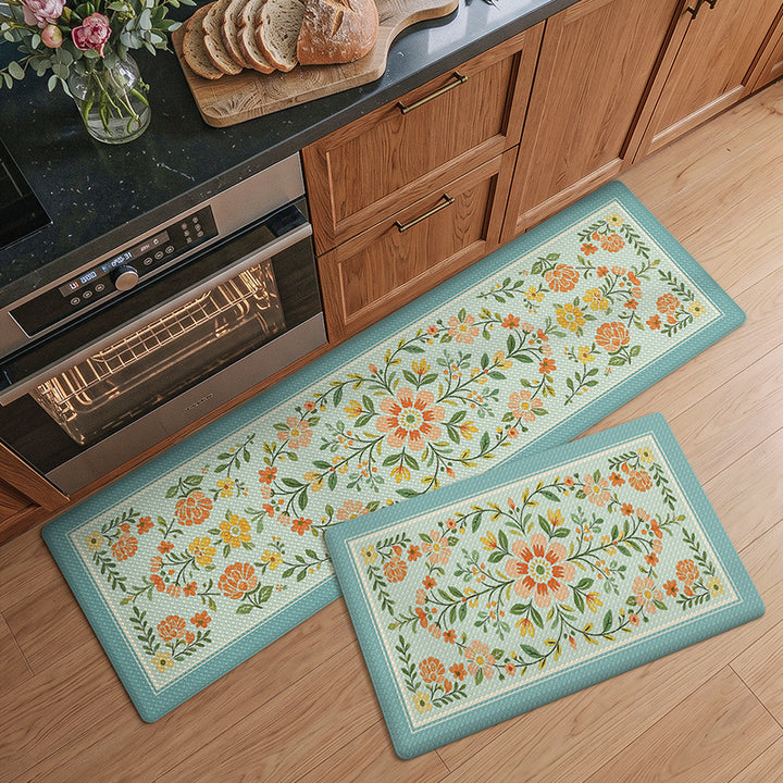 Floral Pattern Kitchen Comfort Mat Set Bowlift
