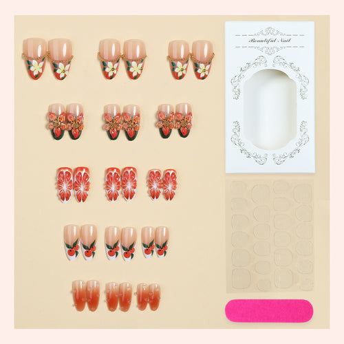 Floral Themed Press-On Nail Set Bowlift