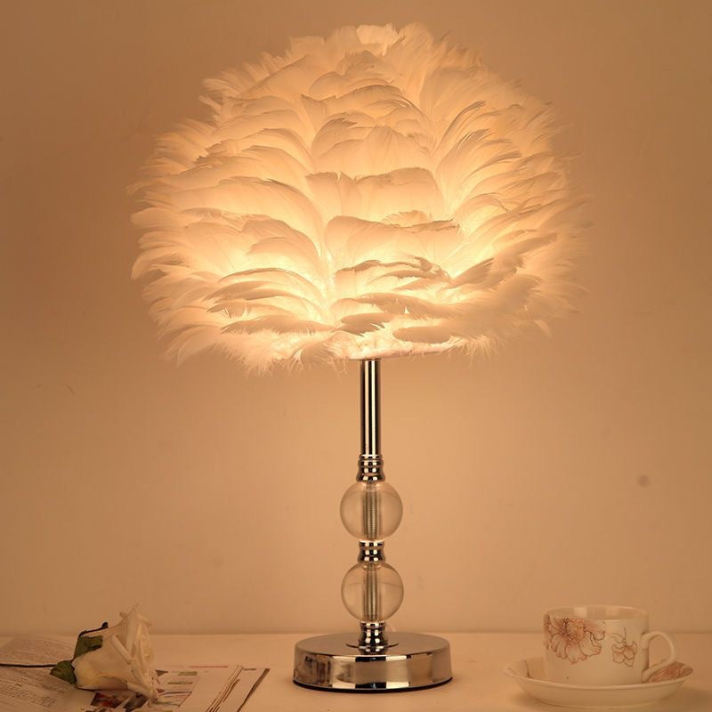 Feathered Decorative Table Lamp