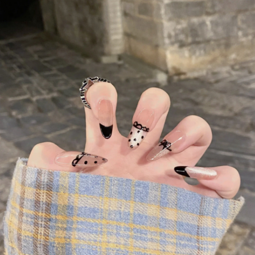 Decorative Crystal-Embellished Press-On Nails Bowlift