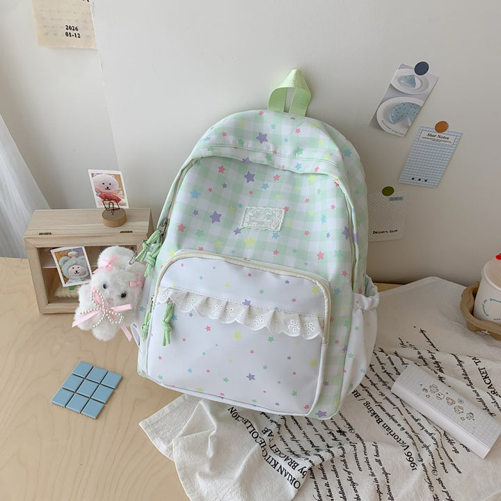 Playful Star Patterned School Backpack