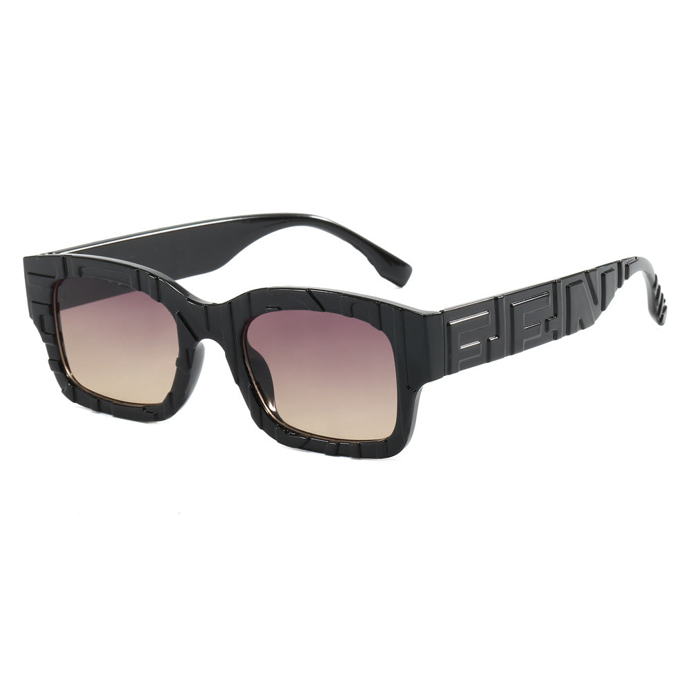 Women's fashionable square sunglasses with textured frame and UV protection Bowlift