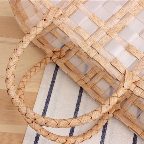 Stylish Transparent Shopping Bag Made of Woven Material Bowlift