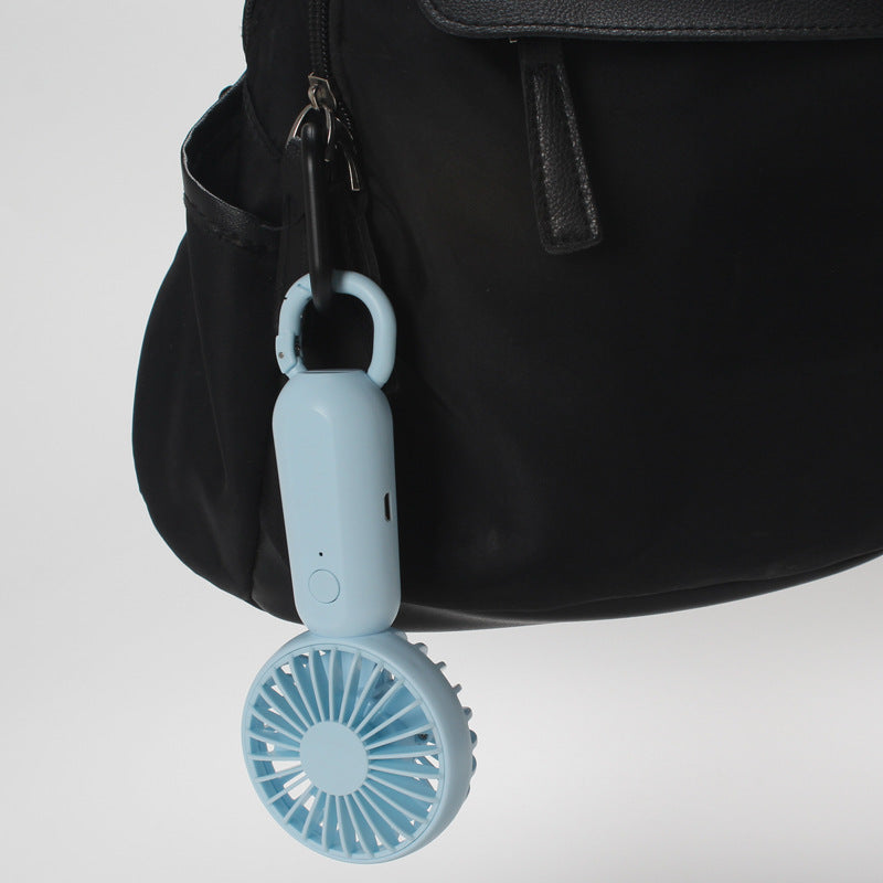Women's compact portable handheld fan with rechargeable battery and carrying strap Bowlift