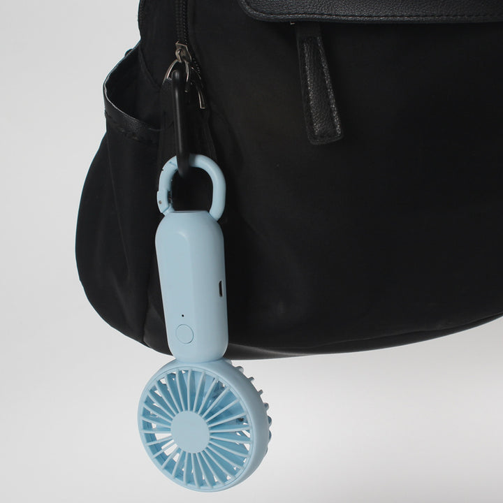 Women's compact portable handheld fan with rechargeable battery and carrying strap Bowlift