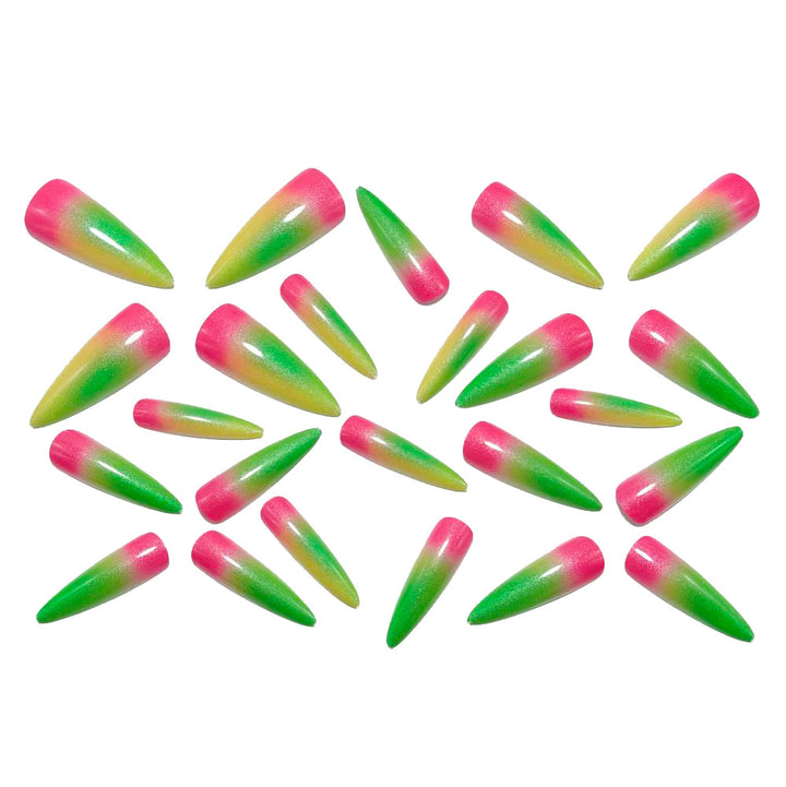 Trendy artificial nails with sparkling ombre color Bowlift