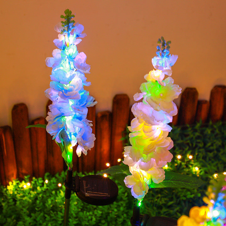 Decorative Tall Artificial Delphinium Garden Stake With Stainless Steel Spike And Adjustable Clip Bowlift