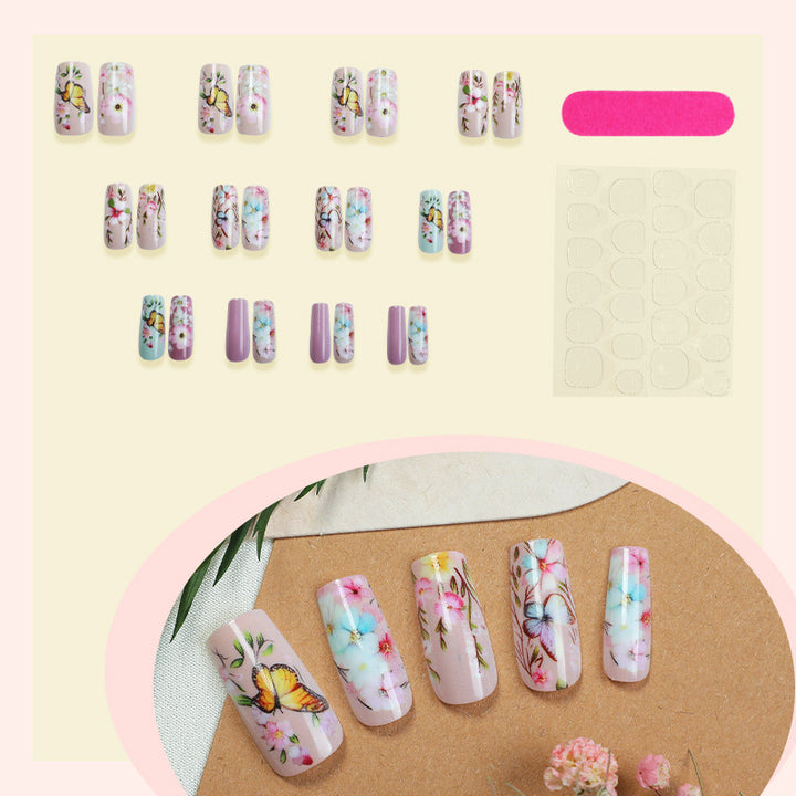 Floral Art Press-On Nails Set Bowlift