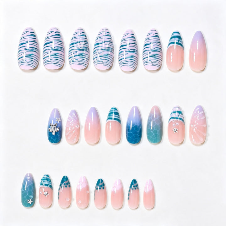 Ocean-Inspired Nail Art Design Set Bowlift