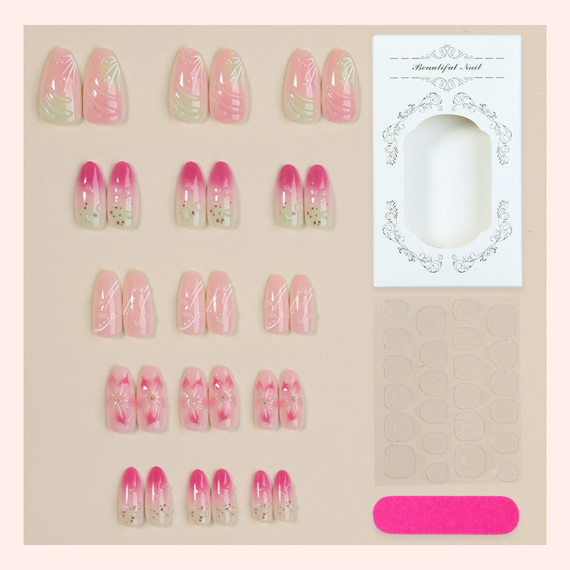 Artistic nail set in floral design Bowlift