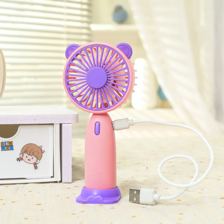 Women's Portable Mini Fan with Cute Cat Design Bowlift
