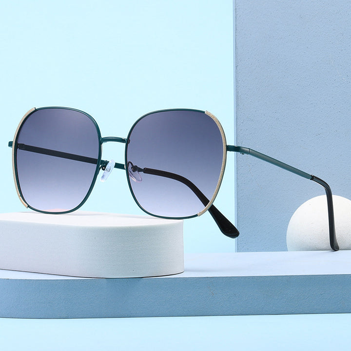 Women's large square sunglasses with high-quality metal frame Bowlift