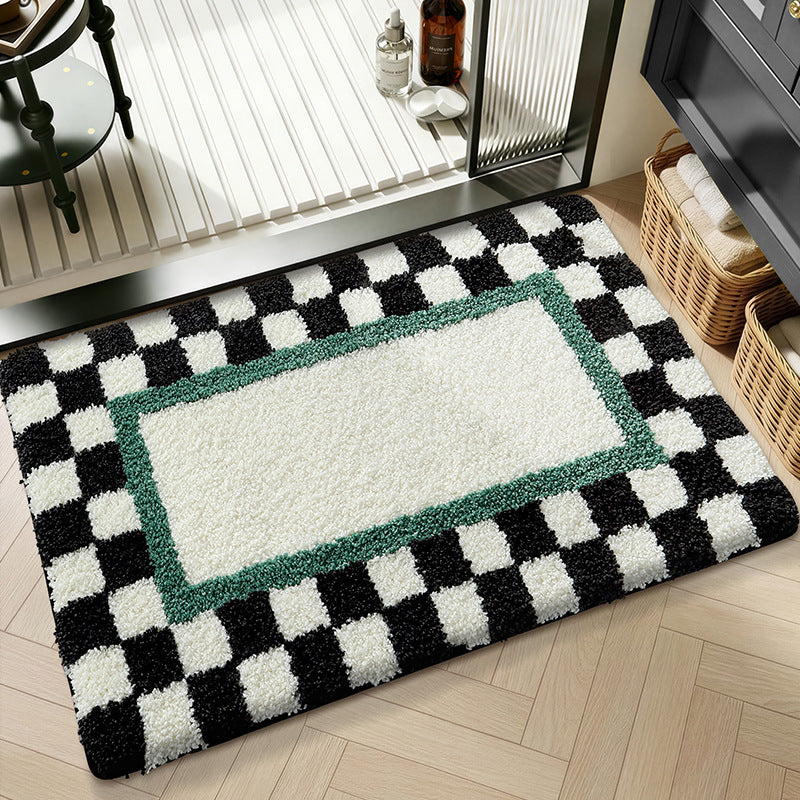 Plush Textured Zigzag Bath Mat Bowlift