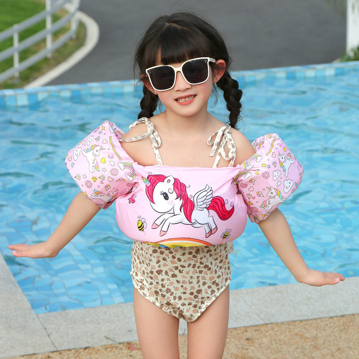 Women's Inflatable Swim Aid with Colorful Flamingo Design Bowlift