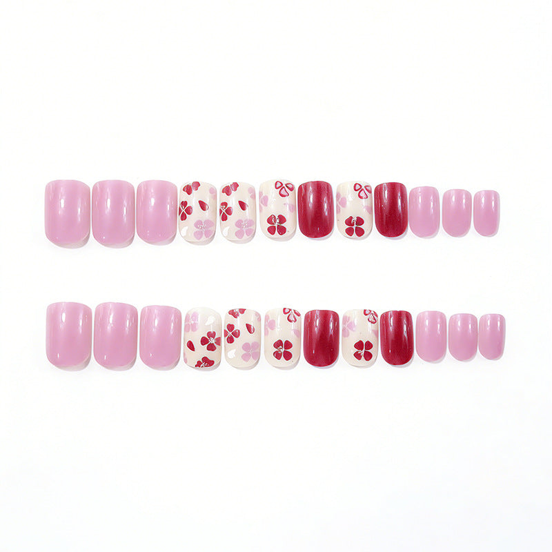 Floral Decorative Gel Nail Extensions Bowlift