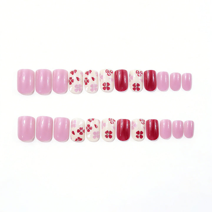 Floral Decorative Gel Nail Extensions Bowlift