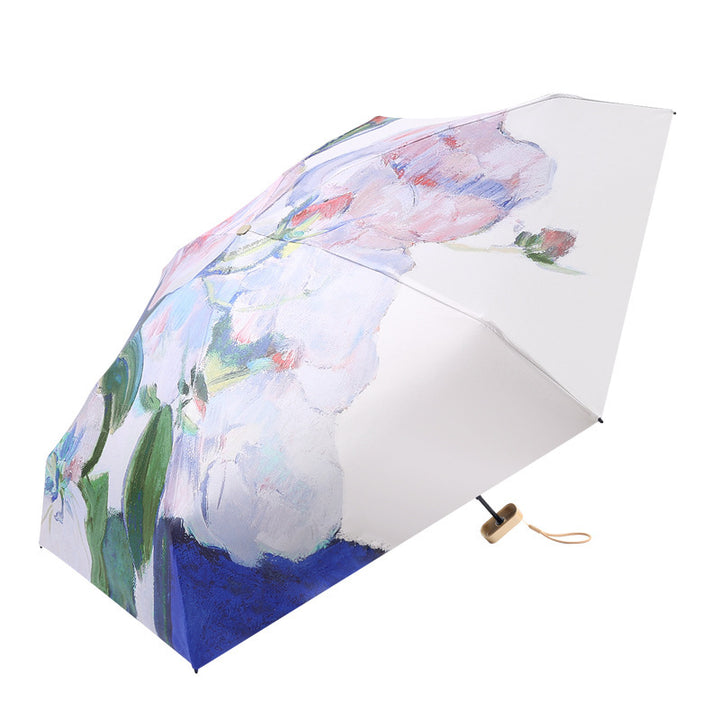 Women's elegant folding umbrella with floral patterns Bowlift