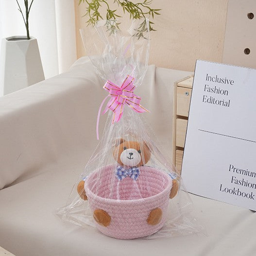 Cozy storage basket with bear motif Bowlift