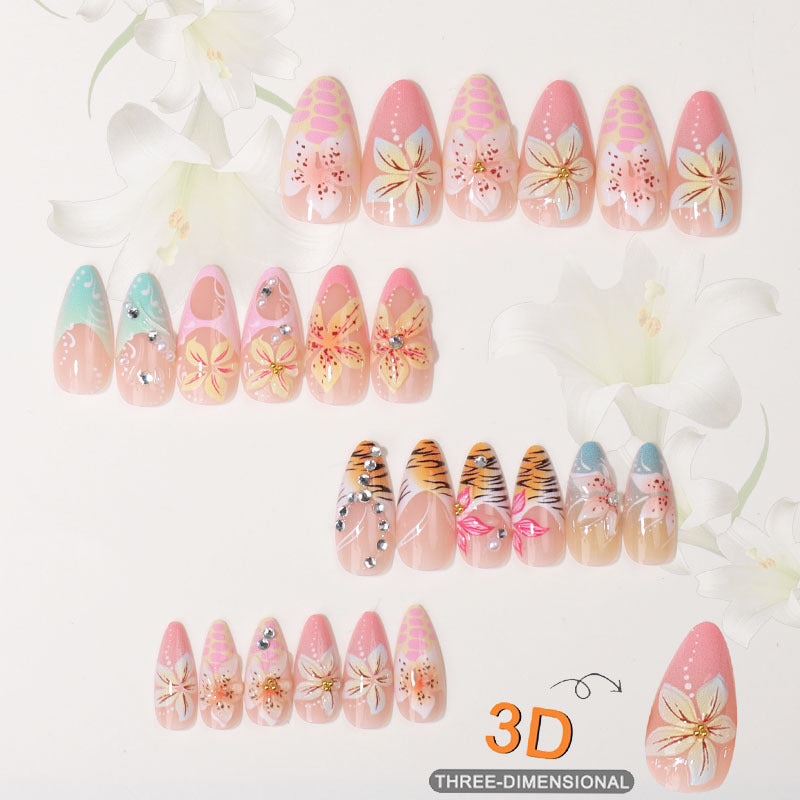 Tropical Floral Press-On Nail Set Bowlift