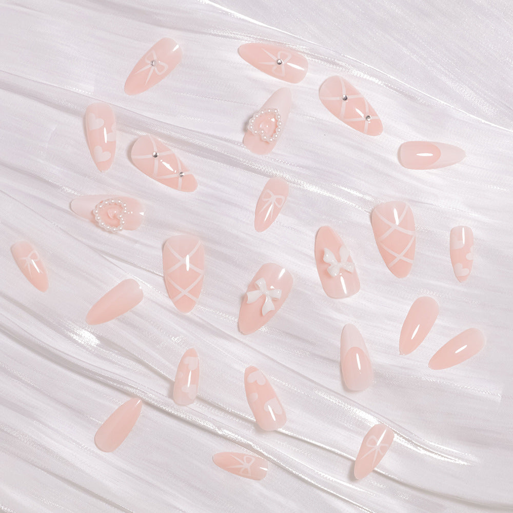 Heart-Accented Decorative Press-On Nails Bowlift