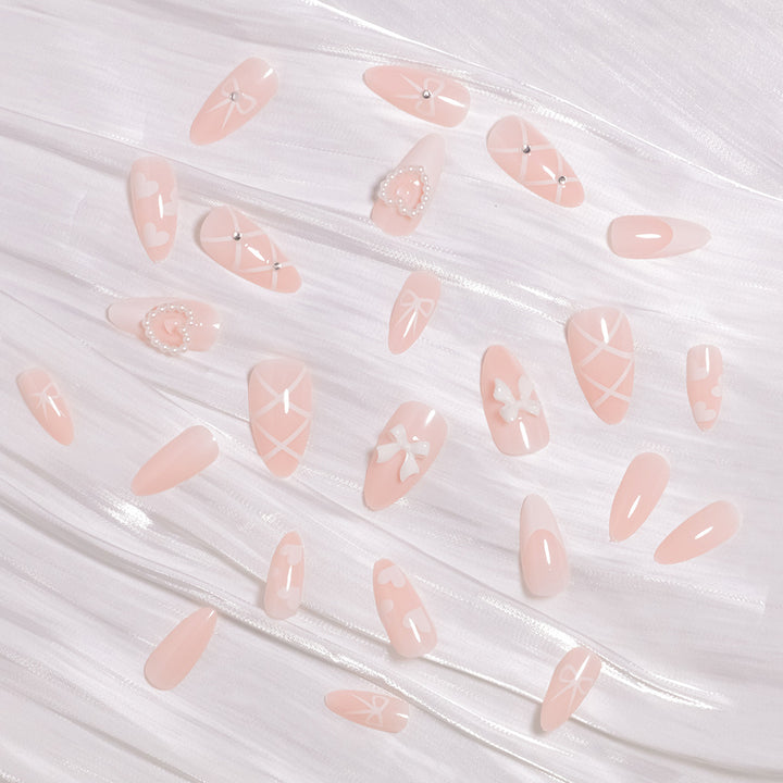 Heart-Accented Decorative Press-On Nails Bowlift