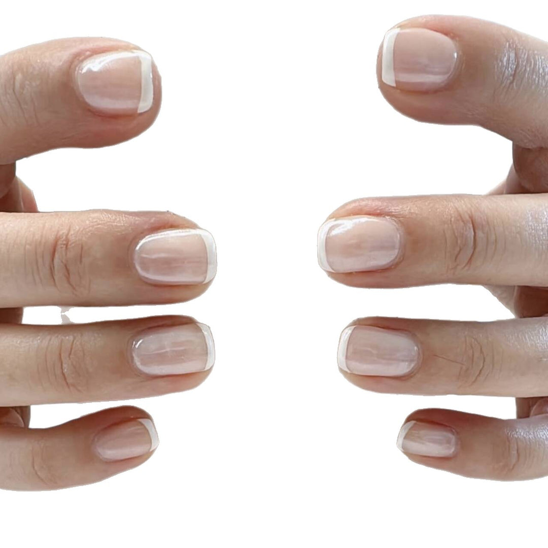Elegant Press-On Nail Set with French Tips Bowlift