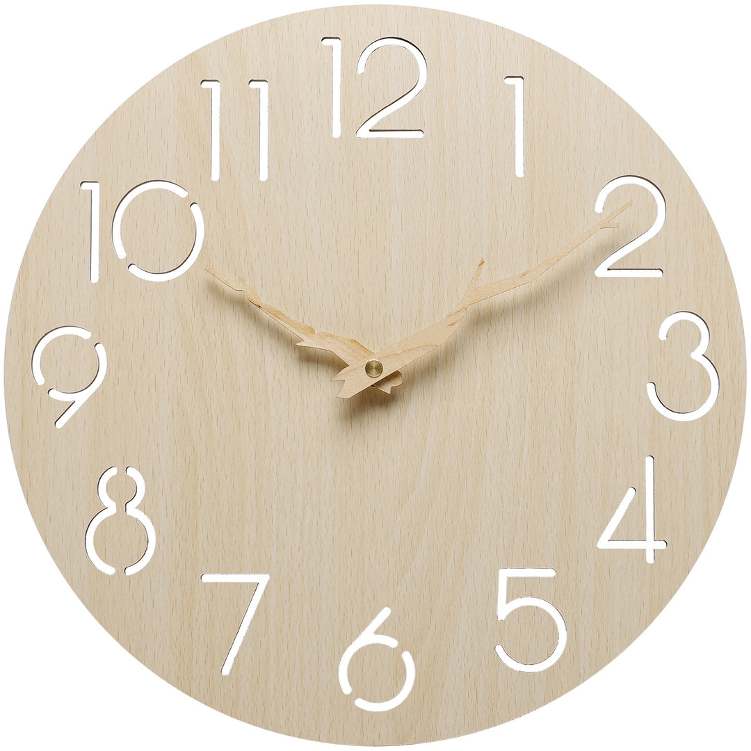 Wall clocks made from untreated wood Bowlift