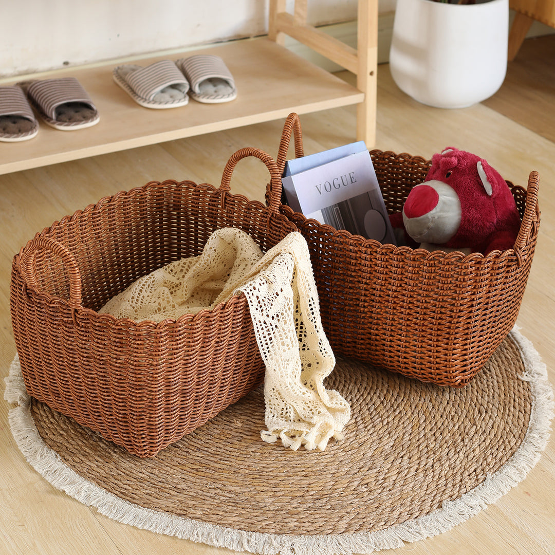 Handwoven Versatile Storage Basket with Ergonomic Handles Bowlift