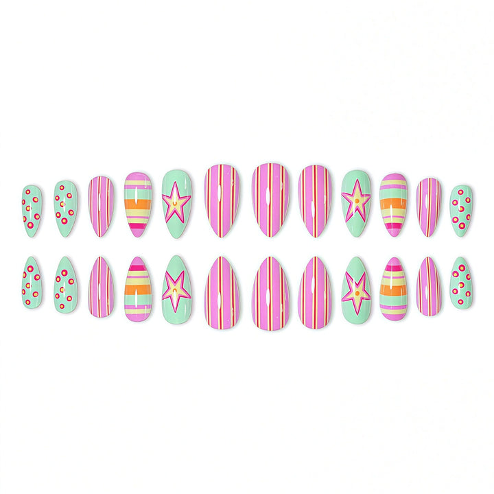 Vibrant Patterned Nail Art Extensions Bowlift