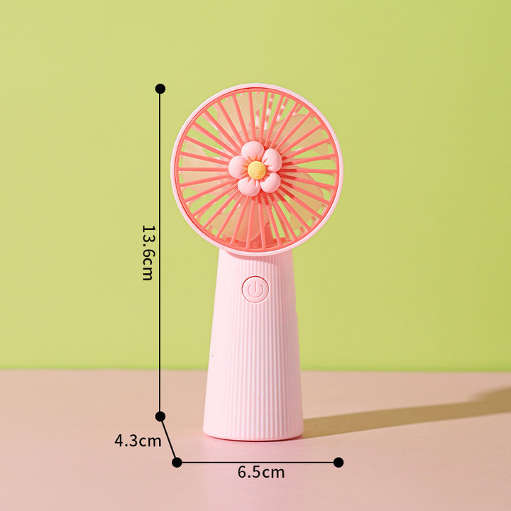 Women's Portable Mini Hand Fan with Creative Flower Design Bowlift