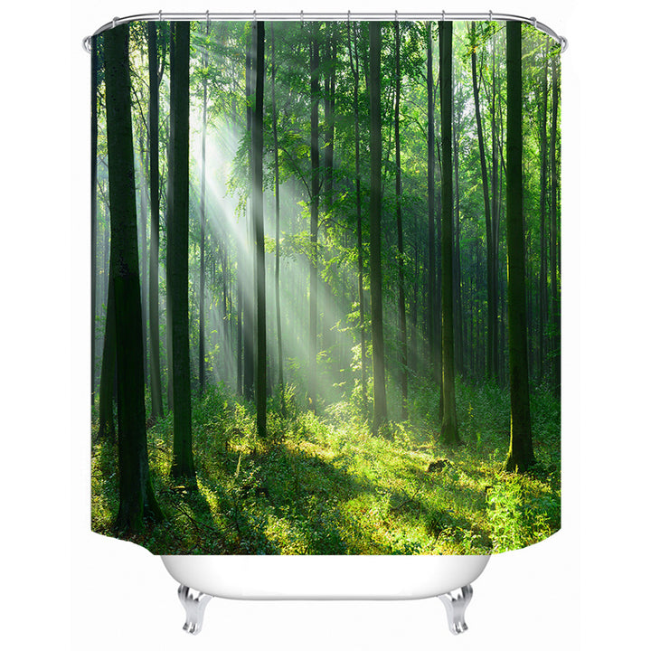 Scenic Garden Print Shower Curtain Bowlift