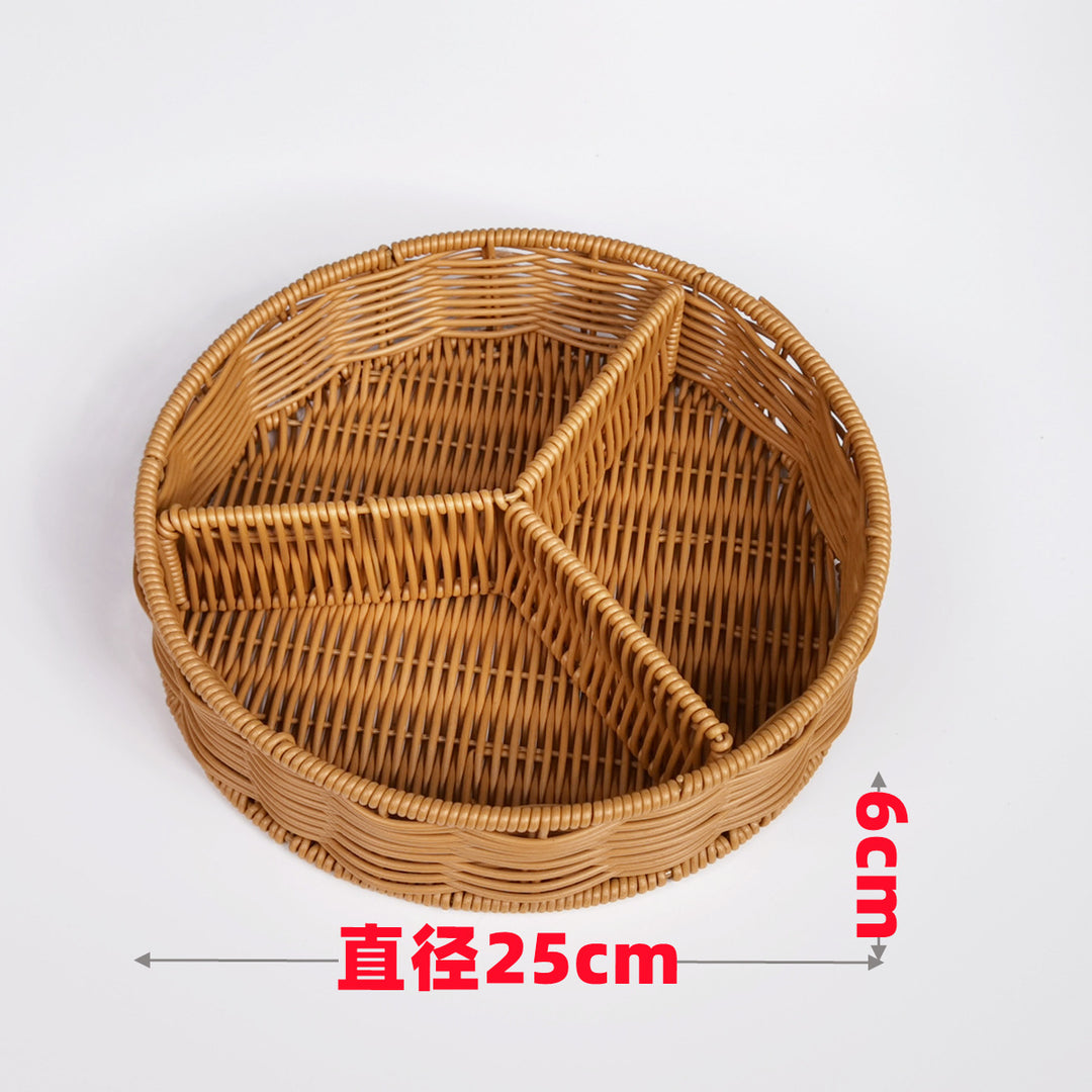 Ladies beef braided serving basket with three compartments Bowlift