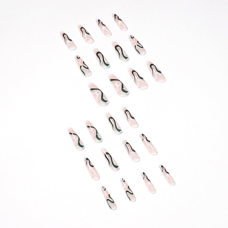 Artifical nails with luxurious wave pattern Bowlift