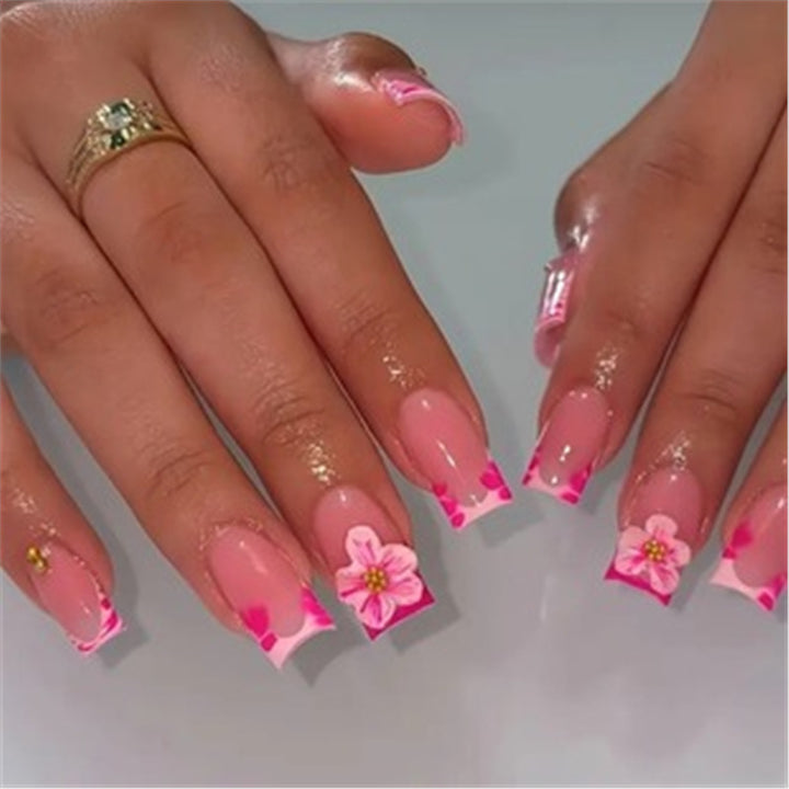 Artistic Press-On Nail Set with Premium Embellishments Bowlift