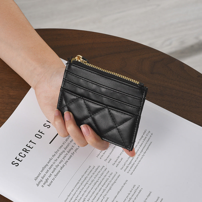 Quilted Leather Card Holder Bowlift