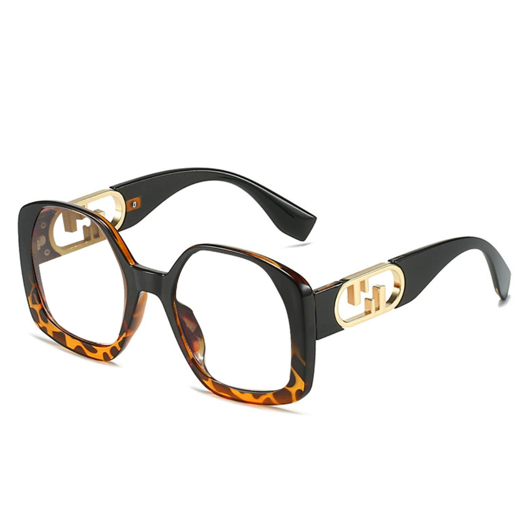 Women oversized sunglasses with extravagant geometric frame and elegant accents Bowlift