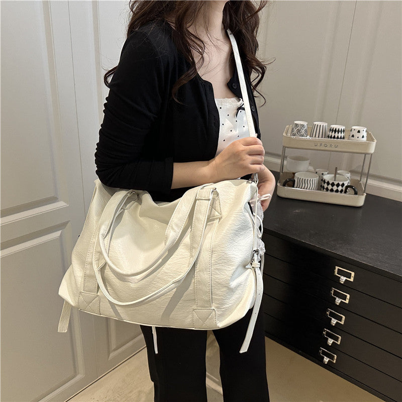 Luxurious Faux Leather Travel Tote Bag Bowlift