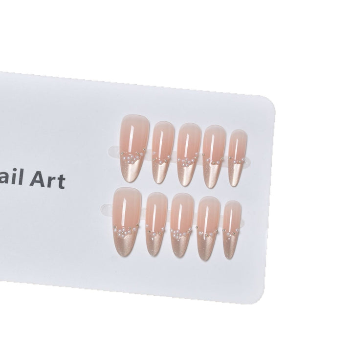 Elegant Rhinestone-Embellished Press-On Nail Tips Bowlift
