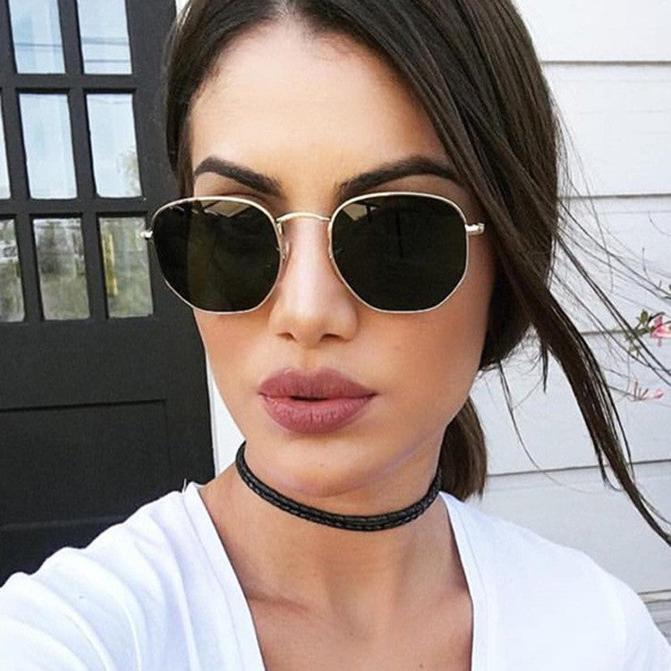 Women's fashionable geometric sunglasses with sturdy metal frame Bowlift