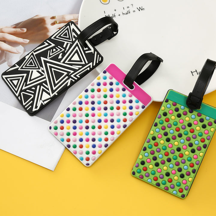 Unisex Luggage Tag with Modern Geometric Design Bowlift