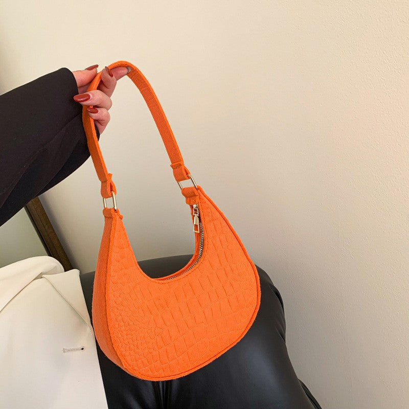 WoCrocodile Texture Handheld Hobo Bag Bowlift