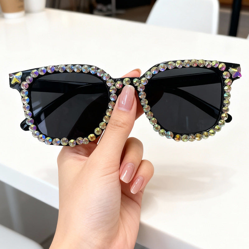 Crystal-Embellished Cat Eye Sunglasses Bowlift