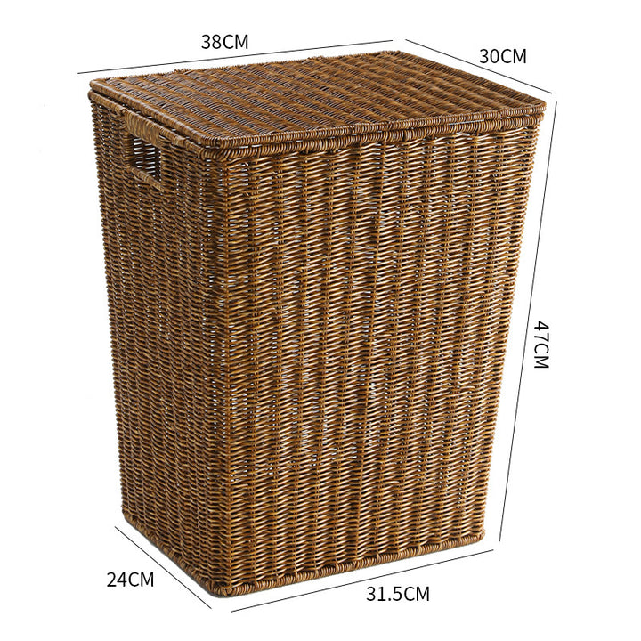 Handcrafted Rectangular Wicker Laundry Hamper Bowlift